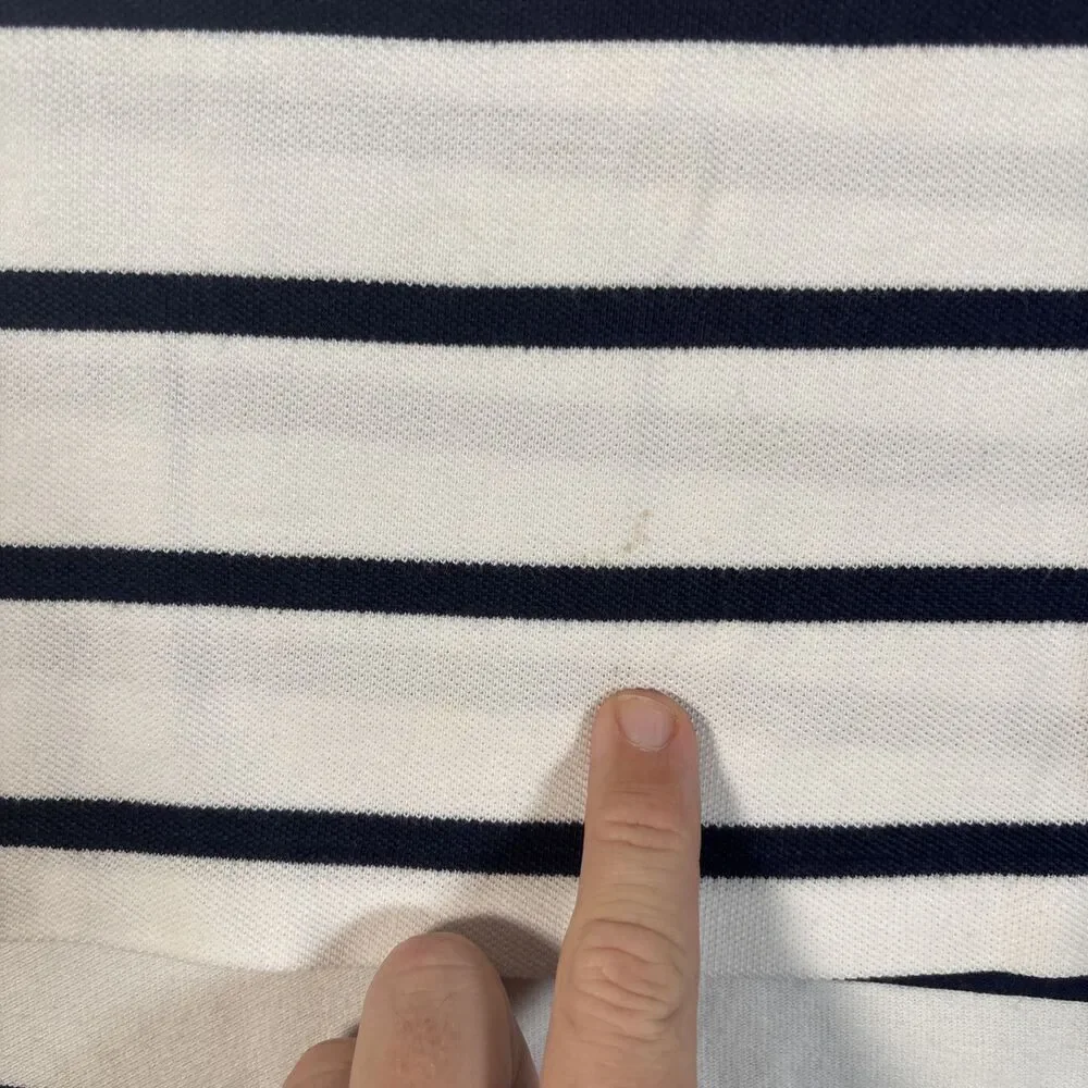 Polo By Ralph Lauren Polo Shirt Men’s Size L White Navy Blue Stripes Green‎ Pony